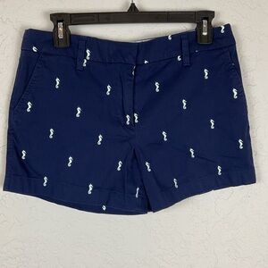 Women’s Cambridge Navy Blue Seahorse Design Shorts Size 6